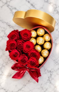 Rose and Ferrero Heart Box