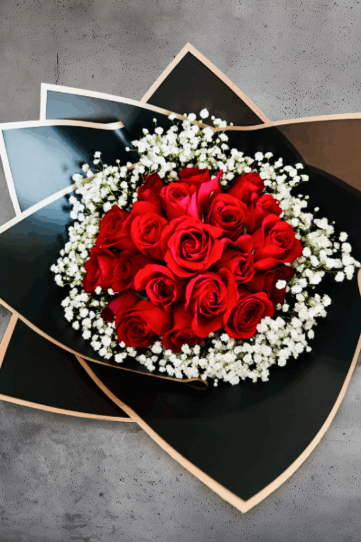 20 Red Rose with GYP
