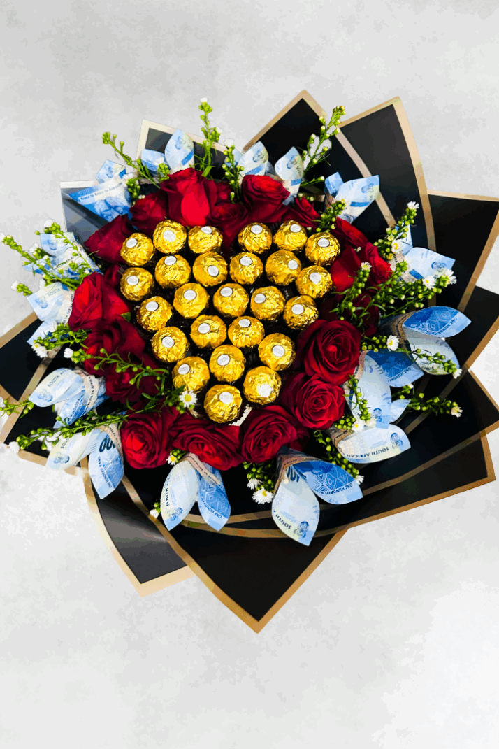 Money Rose and Ferrero Bouquet