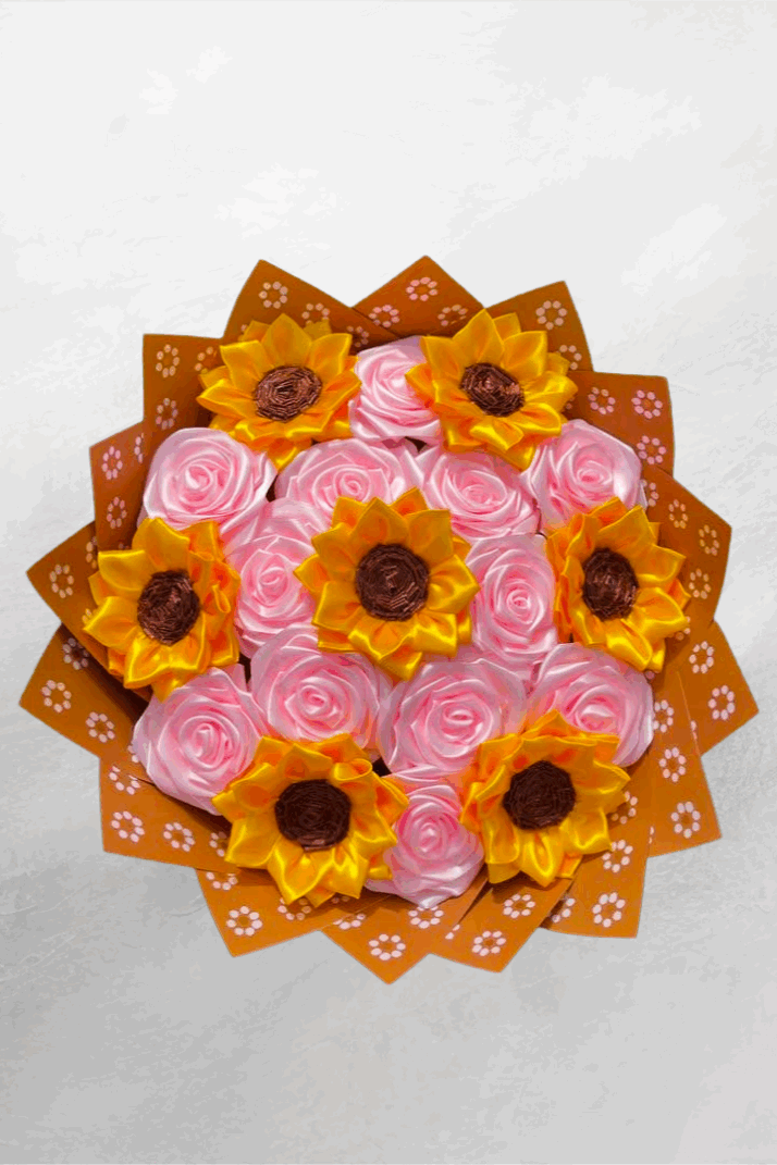 Sunflower and Rose Eternal Bouquet