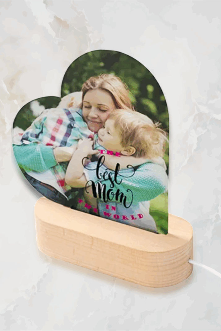 Heart Shape Acrylic Photo Frame with LED light