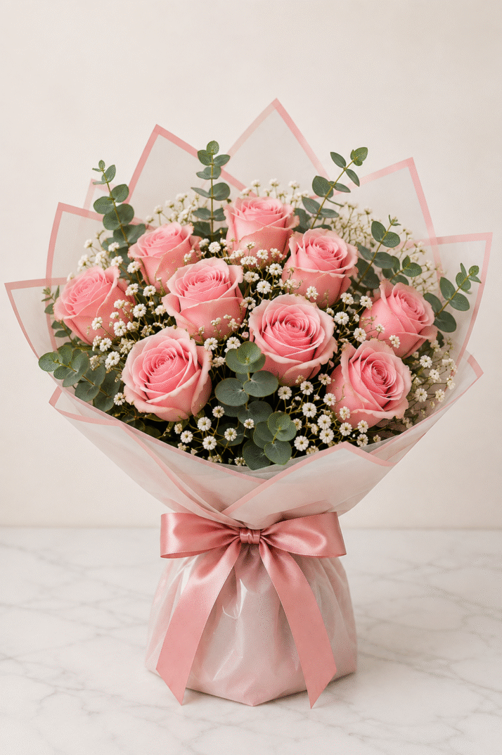 Elegant Pink Rose Bouquet