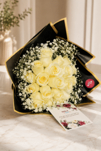 White Rose Elegance Bouquet - 20 Rose Bouquet