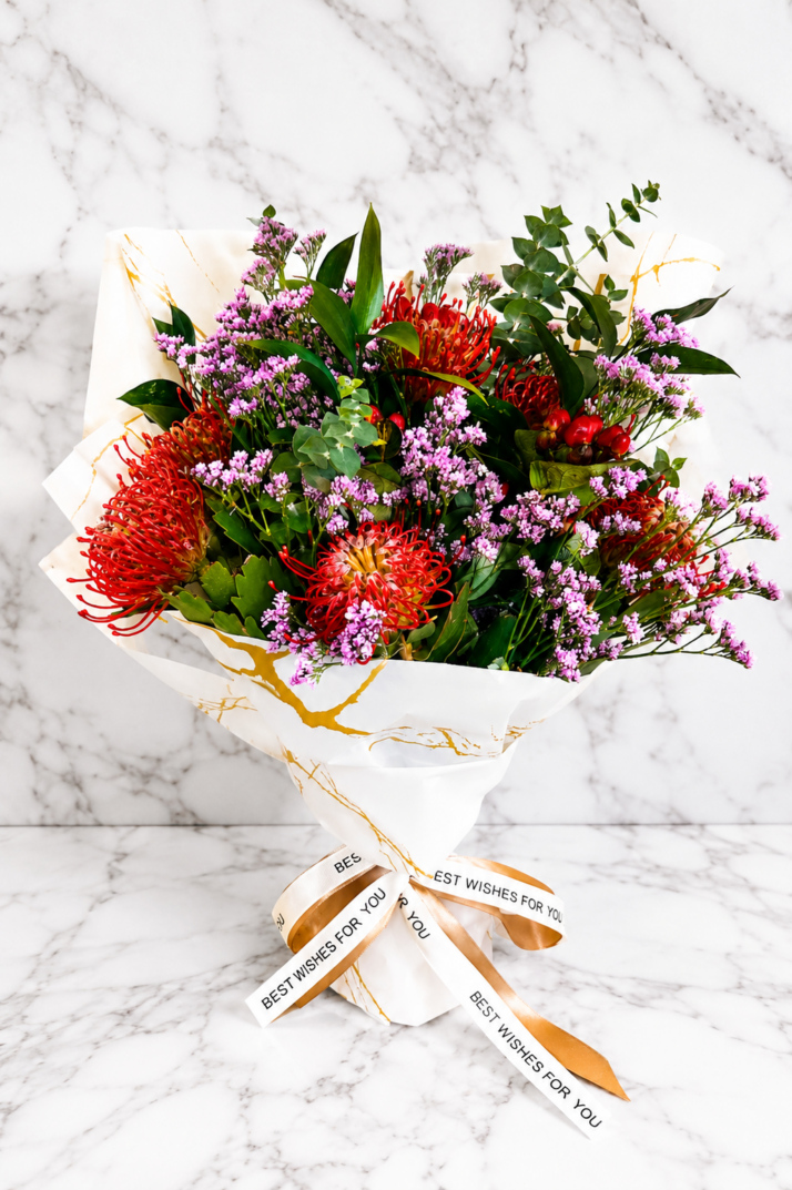 Crimson Protea Elegance Bouquet