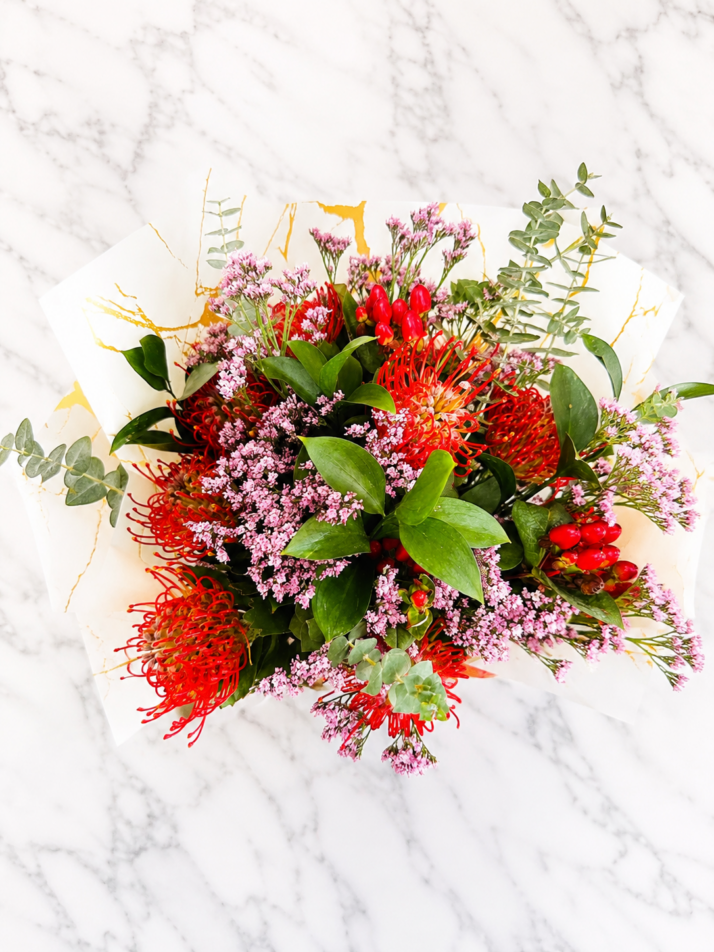 Crimson Protea Elegance Bouquet