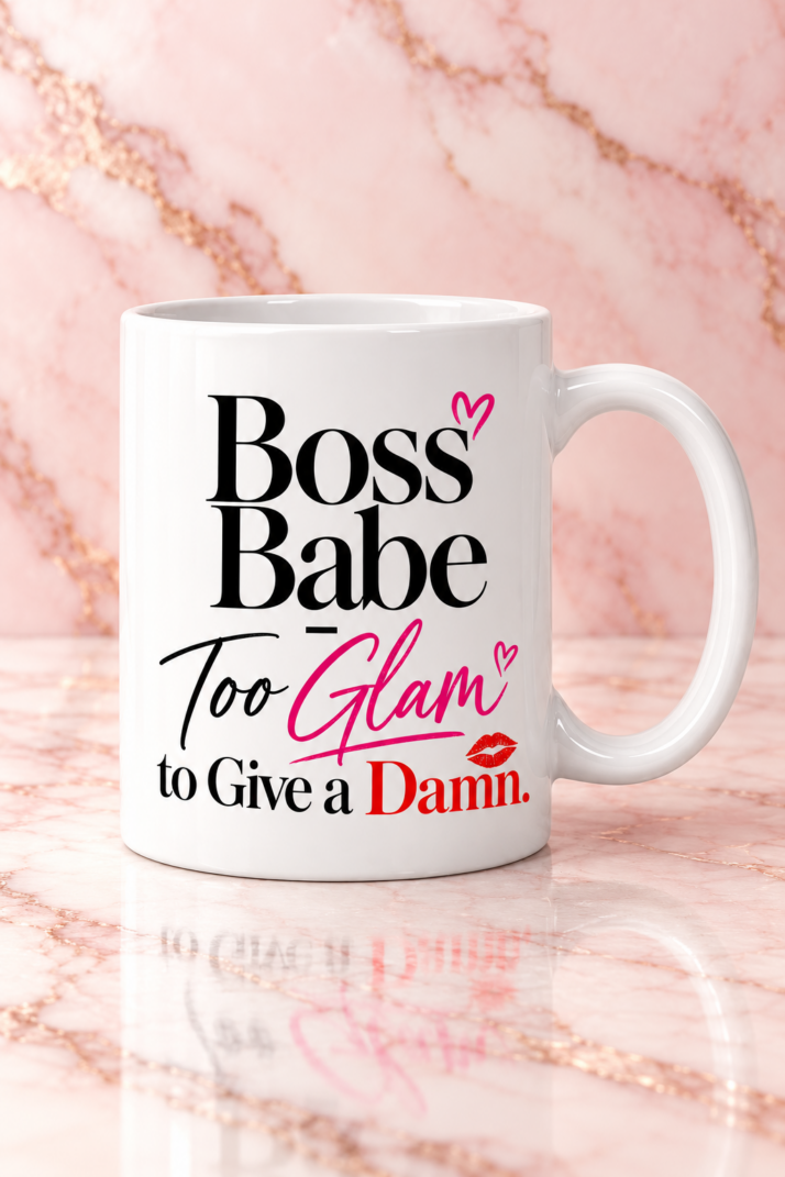 Boss Babe too glam to give a damn mug