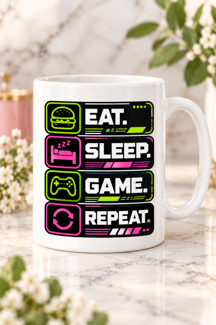 Eat Sleep Game Repeat Mug