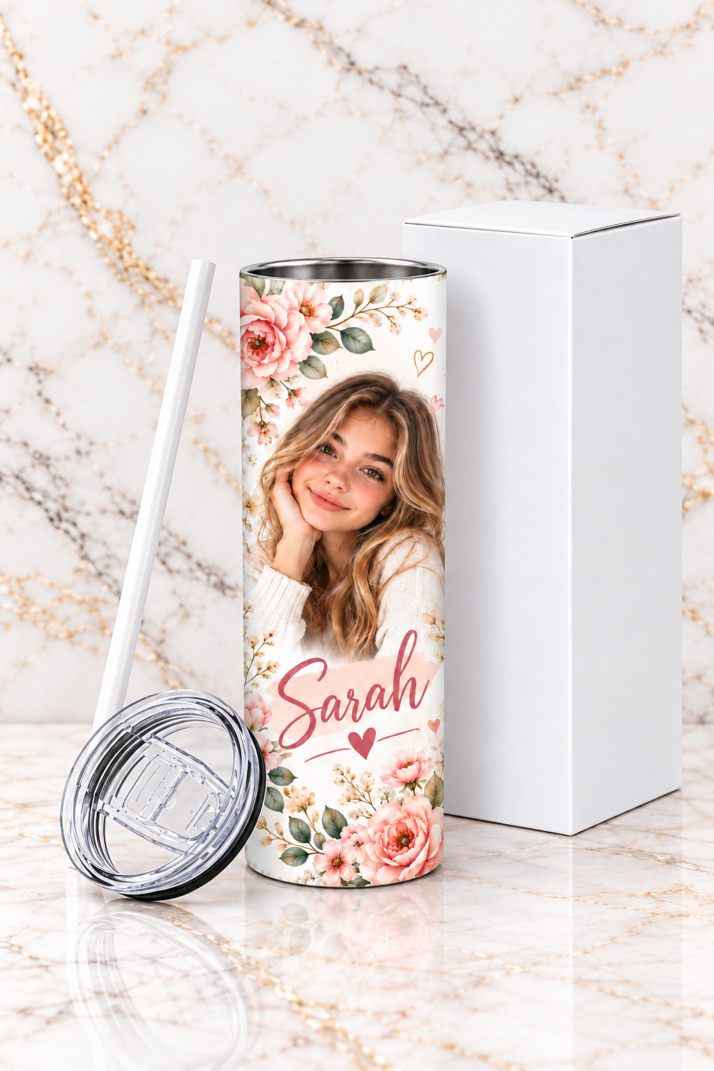 Personalised Floral Tumbler