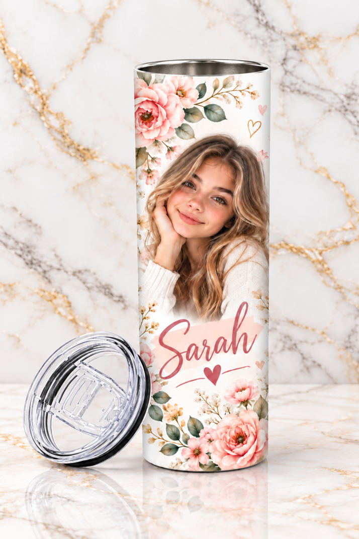 Personalised Floral Tumbler