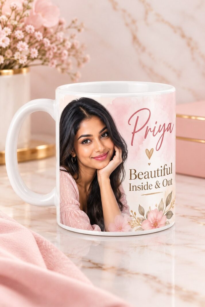 Beautiful Inside & Out Personalised Photo Mug