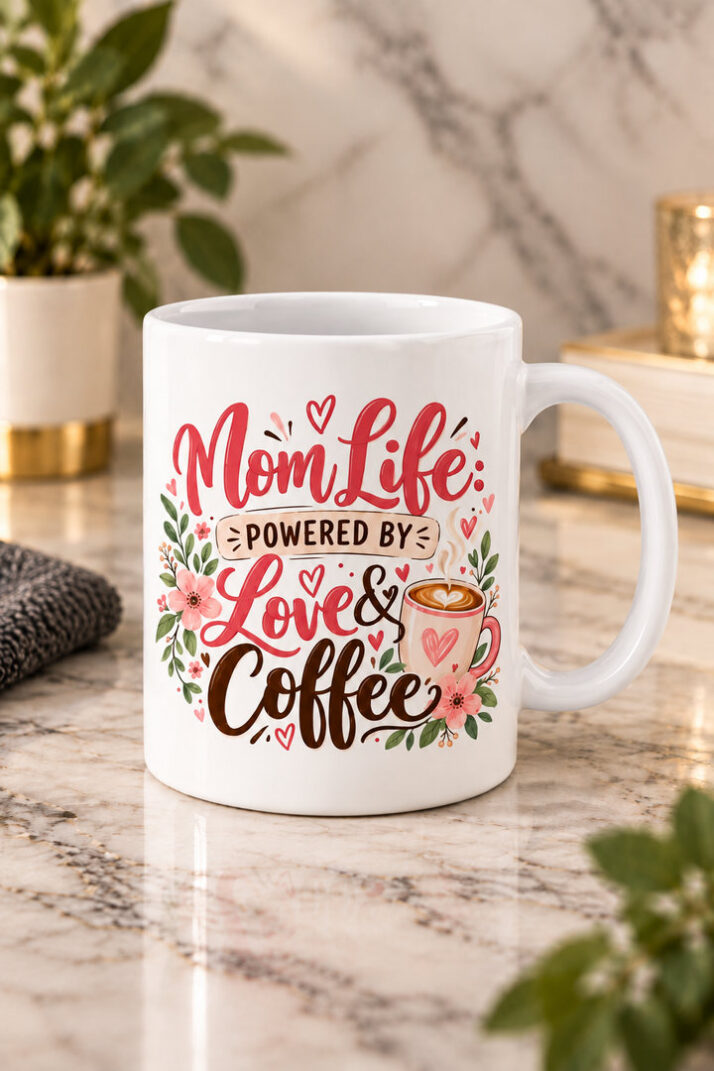 Mom Life: Powered by Love & Coffee Mug