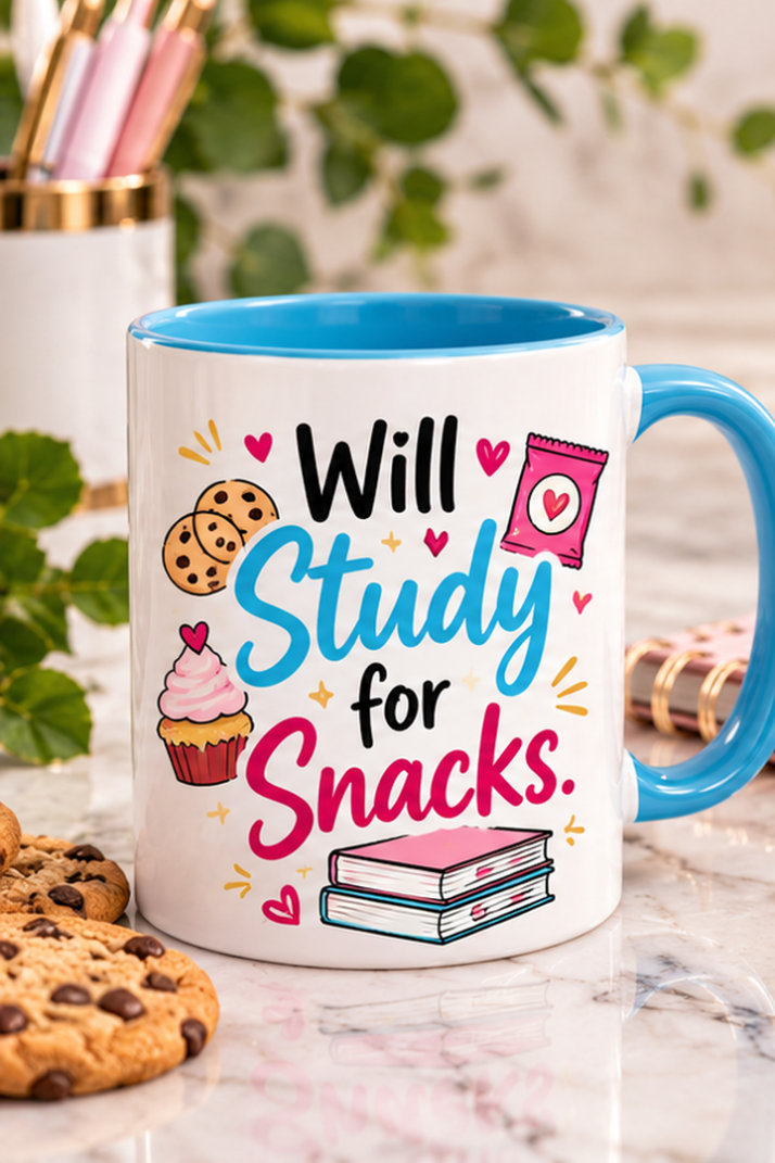 Will Study for Snacks Mug